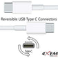 4XEM 6FT 2M USB-C to USB-C Cable M/M USB 3.1 Gen 2 10GBPS White