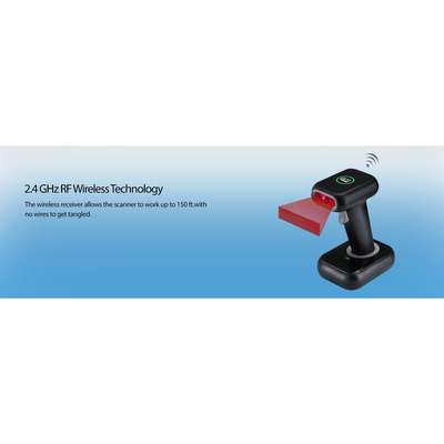 Adesso NuScan 2700R 2D Wireless Barcode Scanner with Charging Cradle