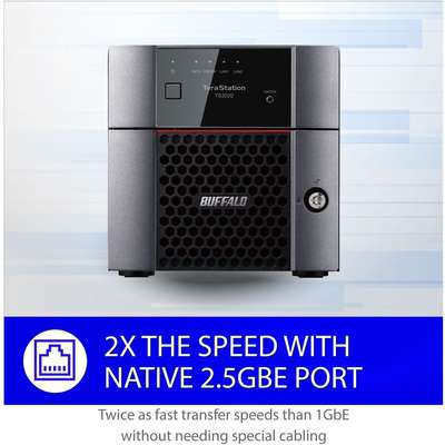 Buffalo Technology TeraStation 3220DN 2-Bay NAS 8TB (2x4TB) NAS Hard Drives Included 2.5GbE iSCSI