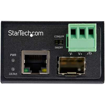 StarTech.com Industrial Fiber to Ethernet Media Converter 100mbps SFP to RJ45