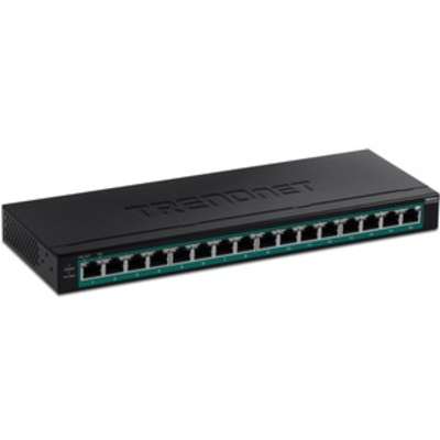 TRENDnet 16-Port Gigabit PoE+ Switch (123W)