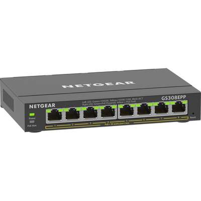 NETGEAR 8 Port Geth High-Power PoE+ Smart Managed + Switch
