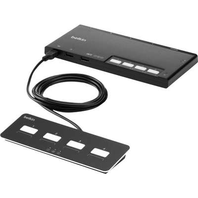 Belkin 4-Port Dual Head DVI Modular Secure KVM Switch PP4.0 with Remote