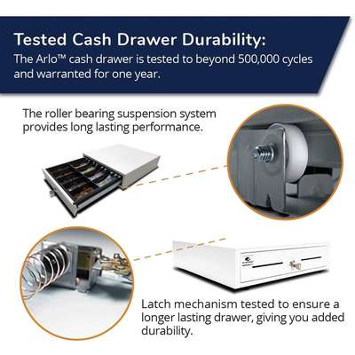APG Cash Drawer Arlo 16" CAD, 4X5, MultiPro Cable, White