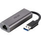 Asus Network USB-C2500 USB Type-A 2.5G Base-T Ethernet Adapter with backward