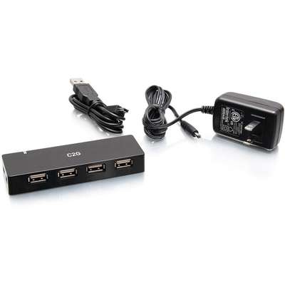 C2G 4-Port USB-A Hub with 5V 2A Power Supply