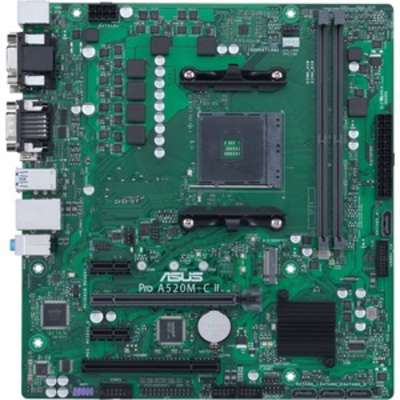 Asus MB Pro A520M-C II CSM AMD AM4 RYZEN5000 4000 3000 A520 DDR4 HDMI DP MATX