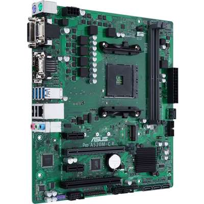 Asus MB Pro A520M-C II CSM AMD AM4 RYZEN5000 4000 3000 A520 DDR4 HDMI DP MATX