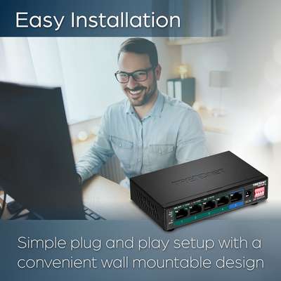 TRENDnet 5-Port Gigabit PoE+ Switch (60W)