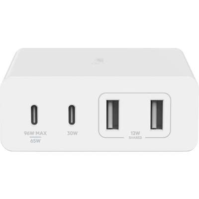 Belkin 108W USB-C Charger, Gan, 4-Port, White, 2M Cord