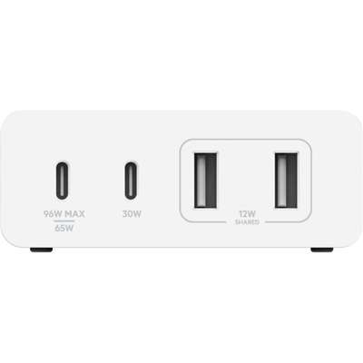 Belkin 108W USB-C Charger, Gan, 4-Port, White, 2M Cord