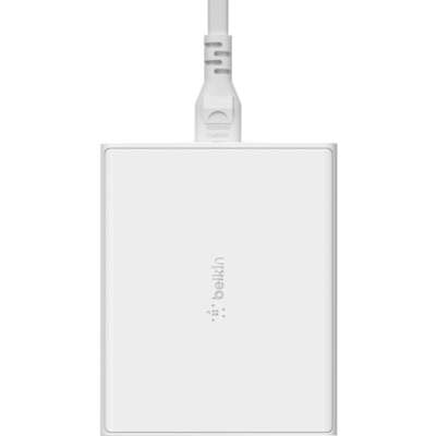 Belkin 108W USB-C Charger, Gan, 4-Port, White, 2M Cord