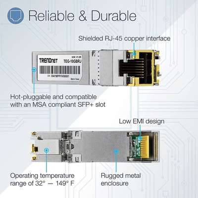 TRENDnet 10G RJ-45 Copper SFP+ Module