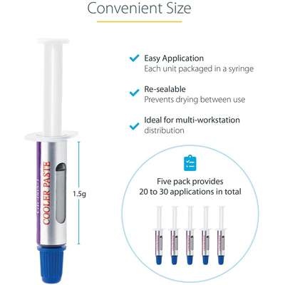 StarTech.com 5-pack Thermal Paste High Performance Syringes RoHS