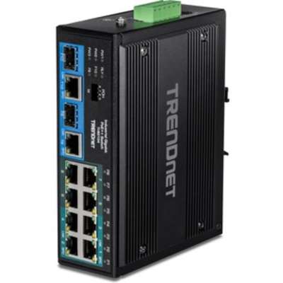 TRENDnet 10-Port Industrial Gigabit PoE++ DIN-Rail Switch