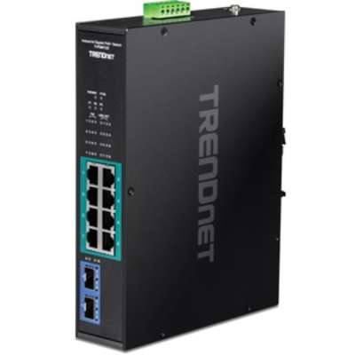 TRENDnet 10-Port Industrial Gigabit PoE+ DIN-Rail Switch -20 65C (-4 149F)