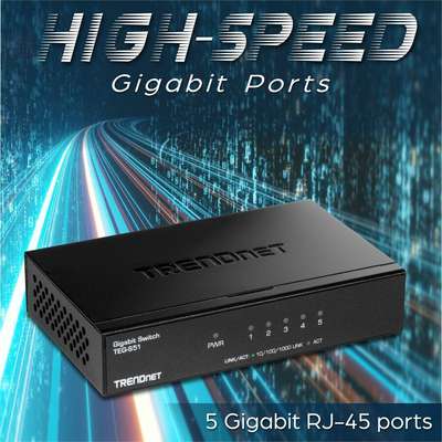TRENDnet 5-Port Gigabit Desktop Switch with metal case