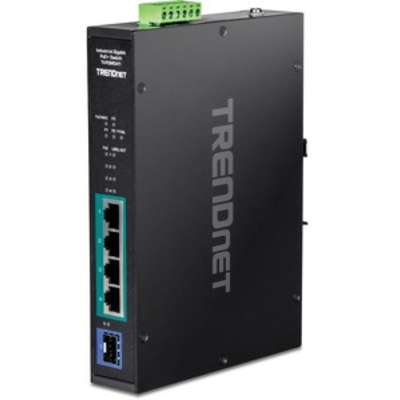TRENDnet 5-Port Industrial Gigabit PoE+ DIN-Rail Switch -20 65C (-4 149F)