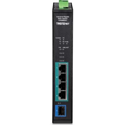 TRENDnet 5-Port Industrial Gigabit PoE+ DIN-Rail Switch -20 65C (-4 149F)