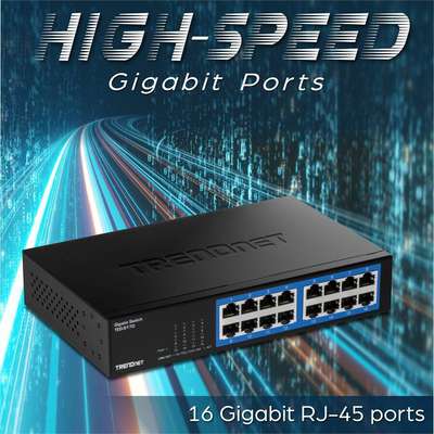 TRENDnet 16-Port Gigabit Desktop Switch with metal case