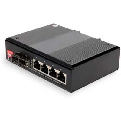 AddOn Industrial Managed 10/100/1000BASE-Tx (RJ-45) X4 to 2 Open SFP Port Media Converte