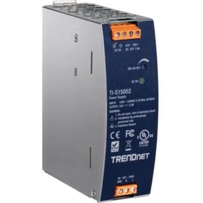 TRENDnet 150W, 52V DC, 2.89A AC to DC DIN-Rail Power Supply with PFC Function