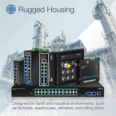 TRENDnet 6-Port Industrial Gigabit L2+ Managed PoE++ DIN-Rail Switch