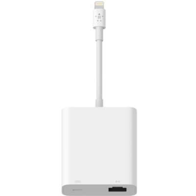 Belkin LTG to Ethernet Adapter Plus Power White