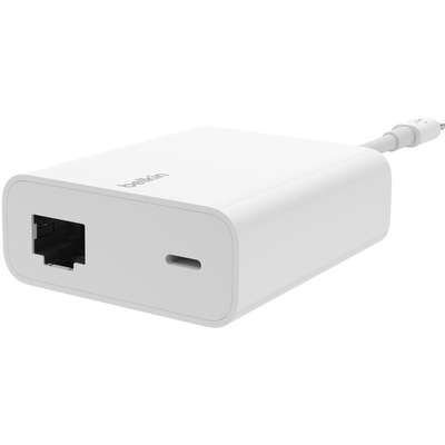 Belkin LTG to Ethernet Adapter Plus Power White