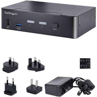 StarTech.com 2 Port USB C KVM DP Switch - 4K 60HZ 3.5MM & USB Audio