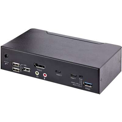 StarTech.com 2 Port USB C KVM DP Switch - 4K 60HZ 3.5MM & USB Audio