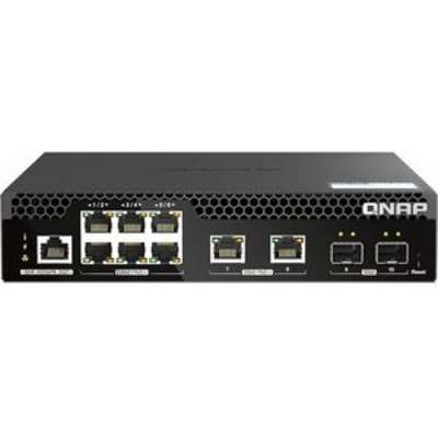 QNAP Half-Rackmount Switch QSW-M210 6PR2S2T-Us Management Switch 6 Port