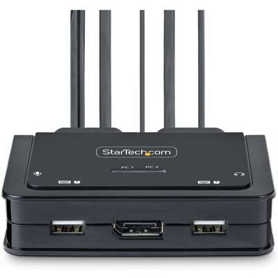 StarTech.com 2-Port Compact 4K KVM Switch - USB-A/USB-C Cable KVM Switch