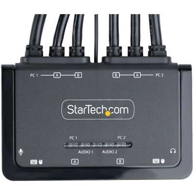 StarTech.com 2-Port Compact 4K KVM Switch - Dual-Monitor Cable KVM Switch