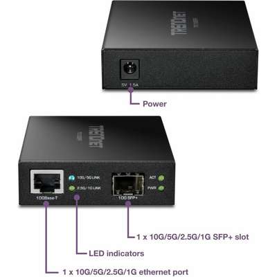 TRENDnet 10GBASE-T to SFP+ Fiber Media Converter