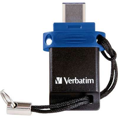 Verbatim 128GB USB Flash Drive Store N Go Dual USB-C Blue