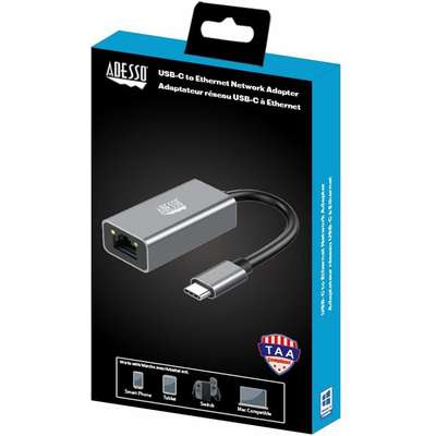 Adesso USB-C to Ethernet Network Adapter (TAA Compliant)