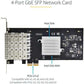 StarTech.com 4-Port Gbe SFP Network Card Fiber Optic Gigabit NIC/Controller