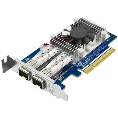 QNAP Dual-Port SFP28 25GbE Network Expansion card; low-profile form factor; PCIe Gen4