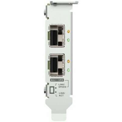 QNAP Dual-Port SFP28 25GbE Network Expansion card; low-profile form factor; PCIe Gen4