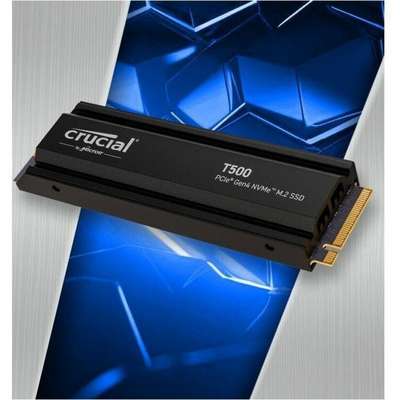 Micron Crucial T500 1TB PCIE GEN4 NVMe M.2 SSD with Heatsink