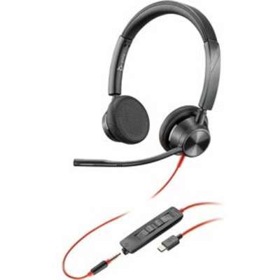 HP Poly Blackwire 3325 Stereo USB-C Headset +3.5mm Plug +USB-C/A Adapter