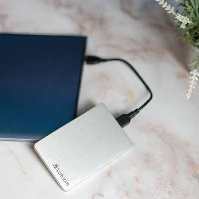 Verbatim 1TB Alu Hard Drive Slim Portable - Silver