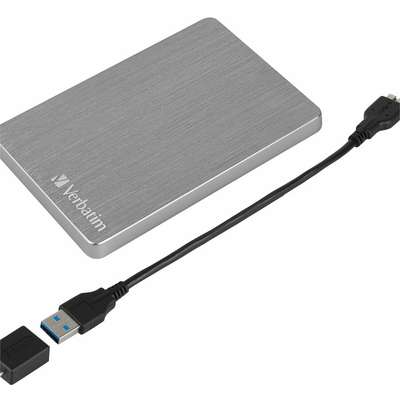 Verbatim 1TB Alu Hard Drive Slim Portable - Silver