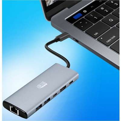 Adesso 6-In-1 USB-C Multiport Docking Station, Supports X1 4K HDMI, X2 USB-A 3.2,1x USB