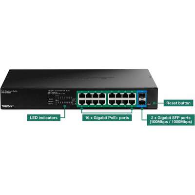 TRENDnet 18-Port Gigabit Edgesmart PoE+ Switch