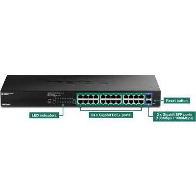 TRENDnet 26-Port Gigabit Edgesmart PoE+ Switch