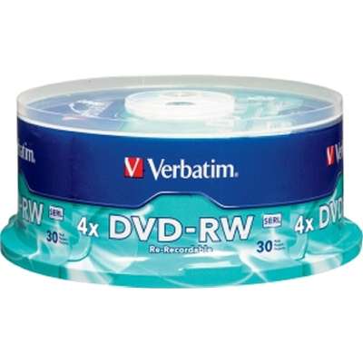 Verbatim DVD-RW 4.7GB 4x with Branded Surface *30-Pack Spindle*