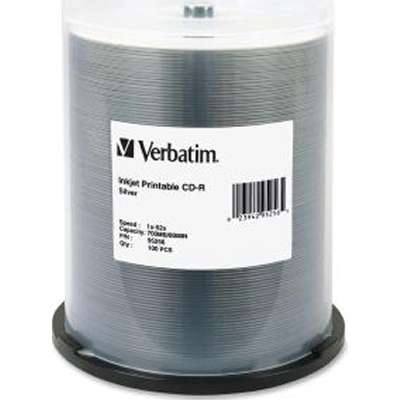 Verbatim CD-R 80MIN 700MB 52X Silver Inkjet Printable - 100-Pack Spindle