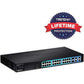 TRENDnet 24-Port 10/100Mbps Web Smart PoE Switch with  4 Gigabit Ports and 2 Mini-GBIC Slots